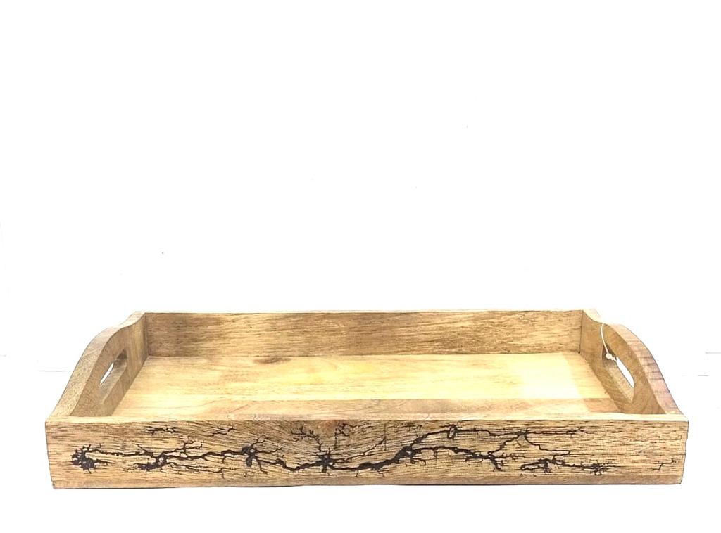 Wooden Tray Easy Carry Sleek Designs In Various Size Exclusive From Tamrapatra