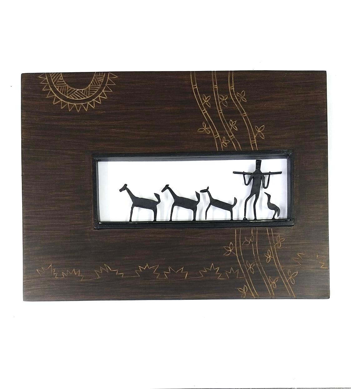 Wooden Iron Fusion Art Exclusive Engraving Handcrafted In India By Tamrapatra