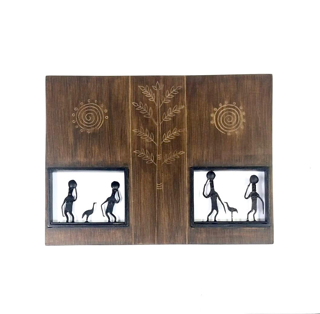 Wooden Iron Fusion Art Exclusive Engraving Handcrafted In India By Tamrapatra