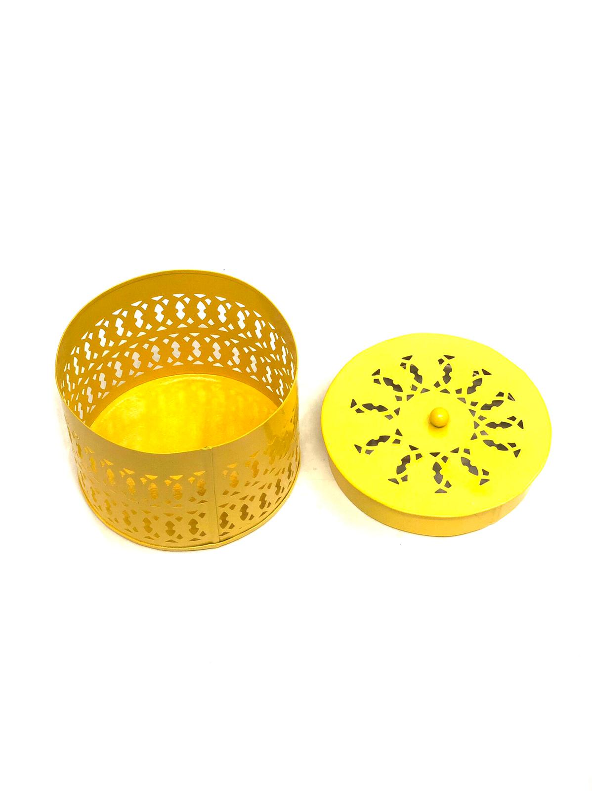 Designer Colorful Metal Containers With Lid Happy Gifting's From Tamrapatra