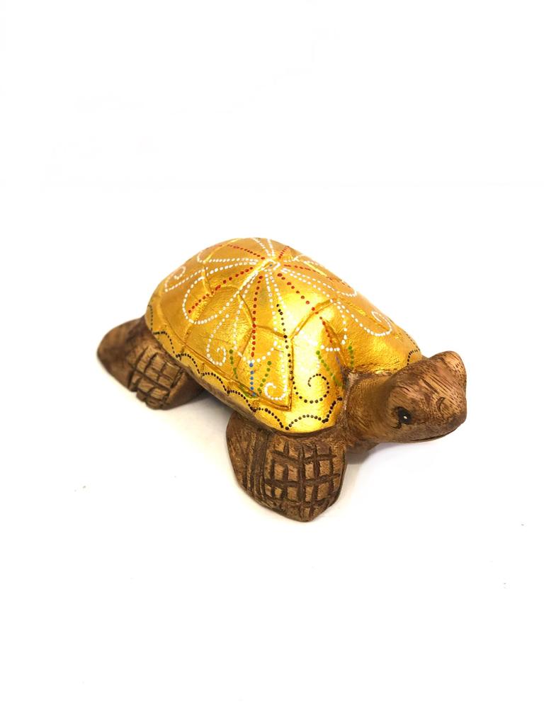 Big Wooden Tortoise With Detailed Carving With Hand Painting By Tamrapatra