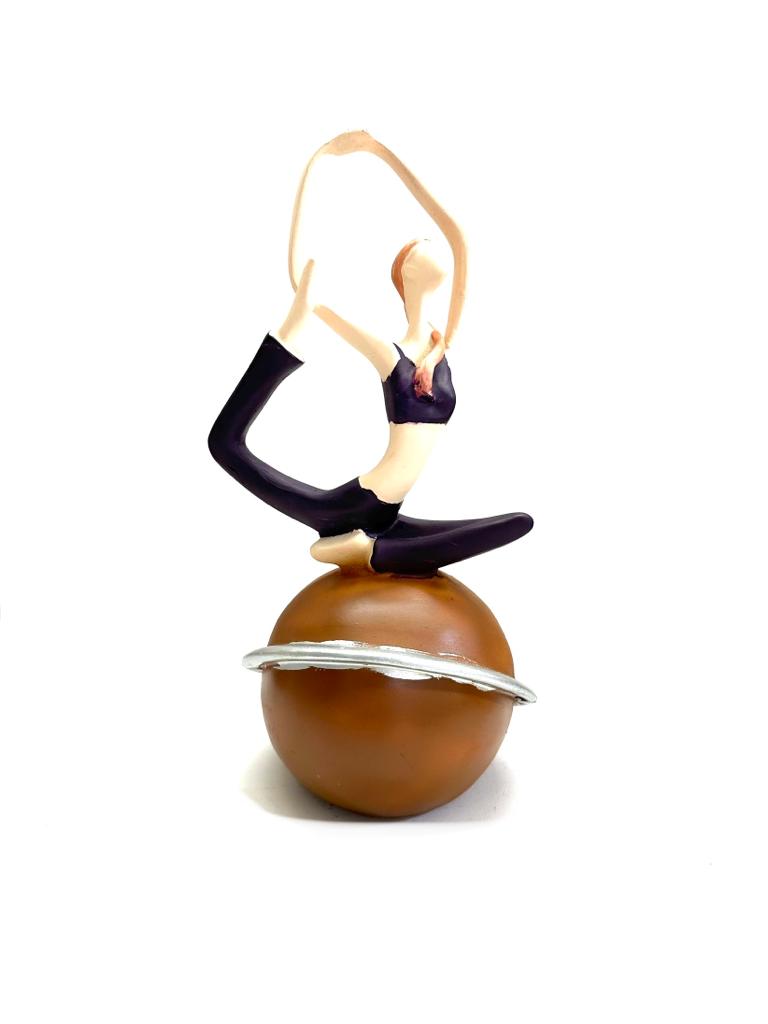 Elegant Yoga Figurines On Spiral Ball Just Arrived Home Décor By Tamrapatra