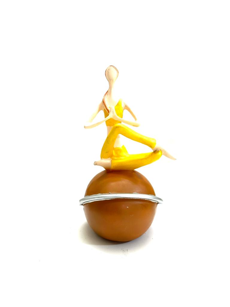 Elegant Yoga Figurines On Spiral Ball Just Arrived Home Décor By Tamrapatra