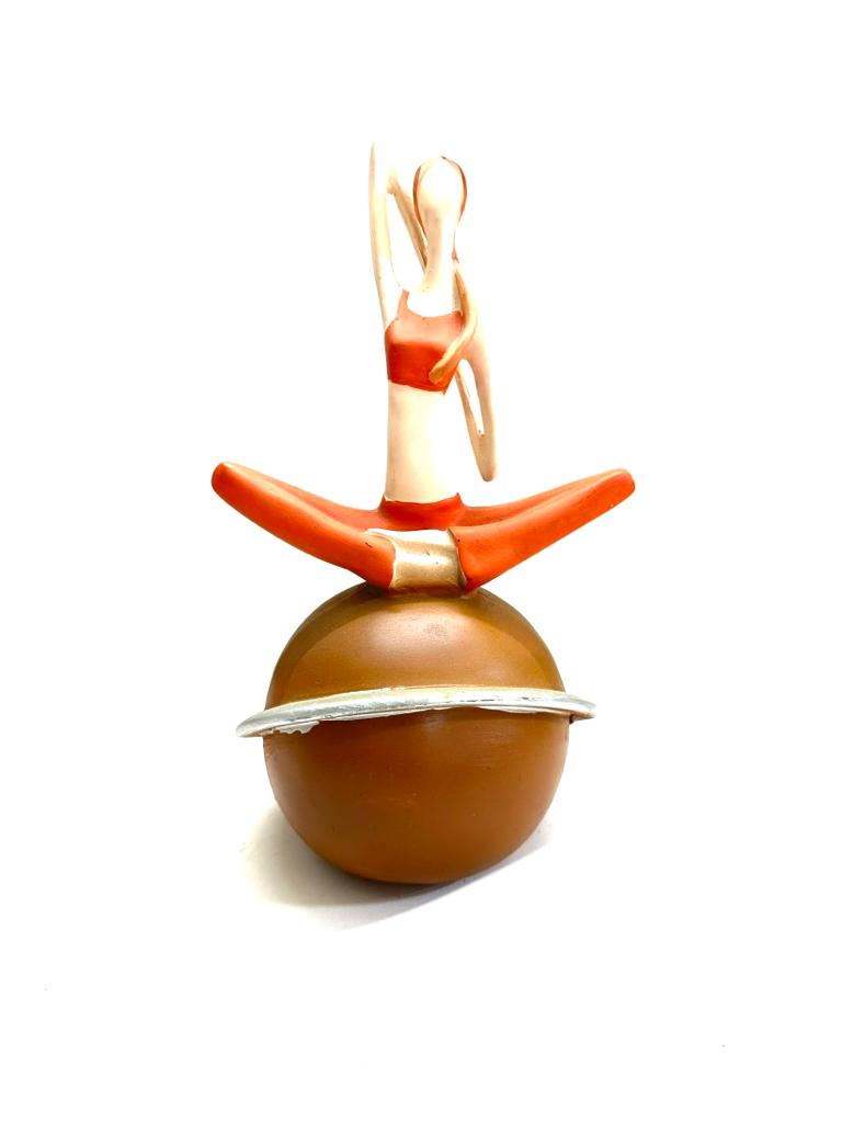 Elegant Yoga Figurines On Spiral Ball Just Arrived Home Décor By Tamrapatra