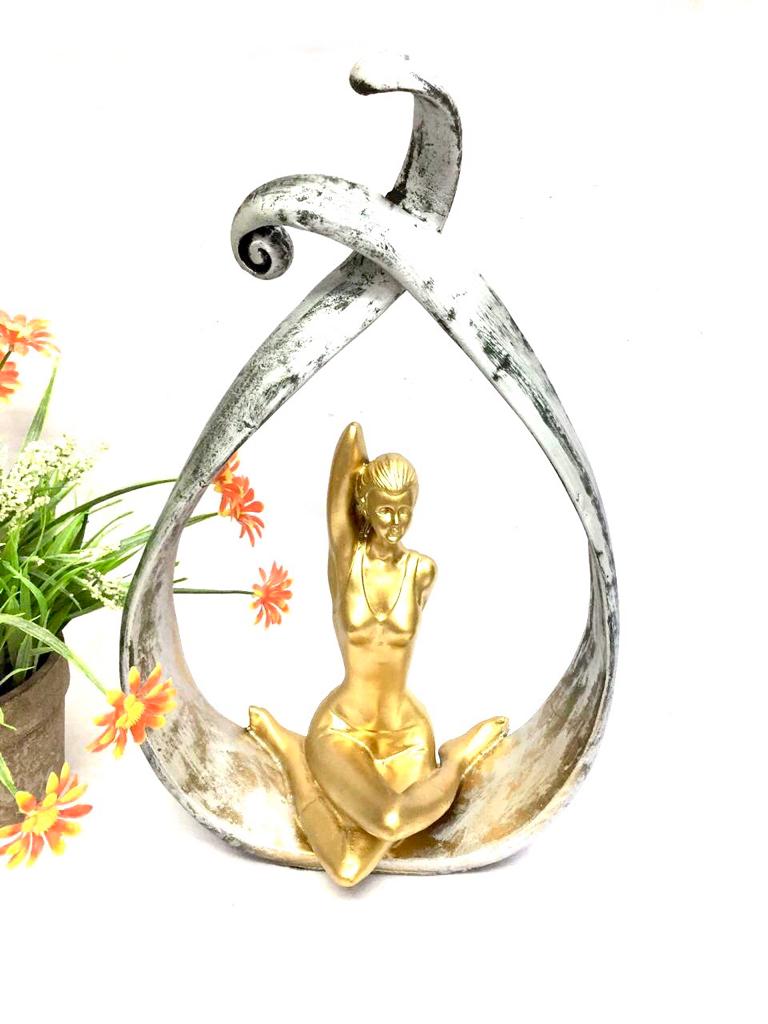 Modern Home Décor Yoga Lady Figurine In Showpiece New Art Tamrapatra