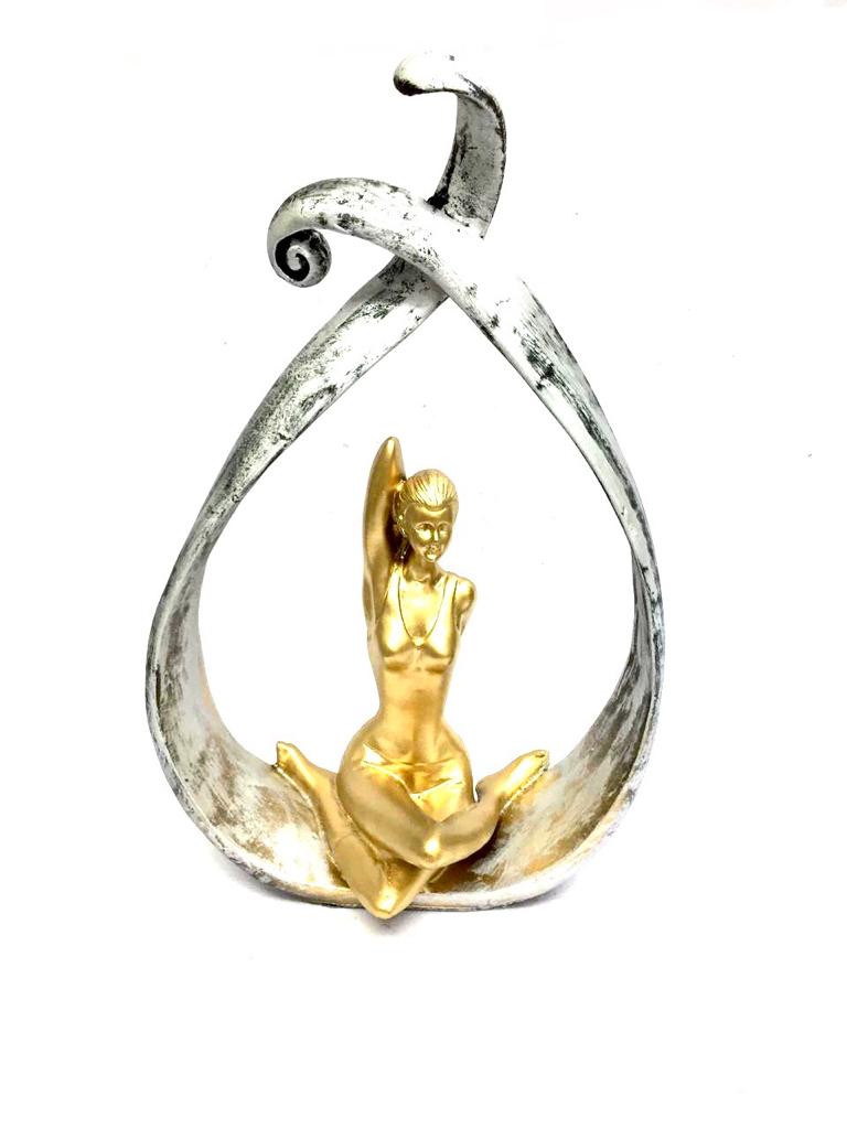Modern Home Décor Yoga Lady Figurine In Showpiece New Art Tamrapatra