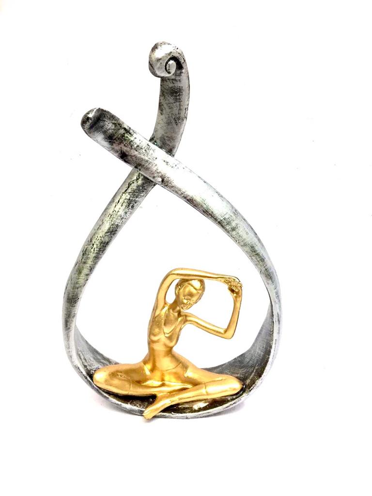 Modern Home Décor Yoga Lady Figurine In Showpiece New Art Tamrapatra