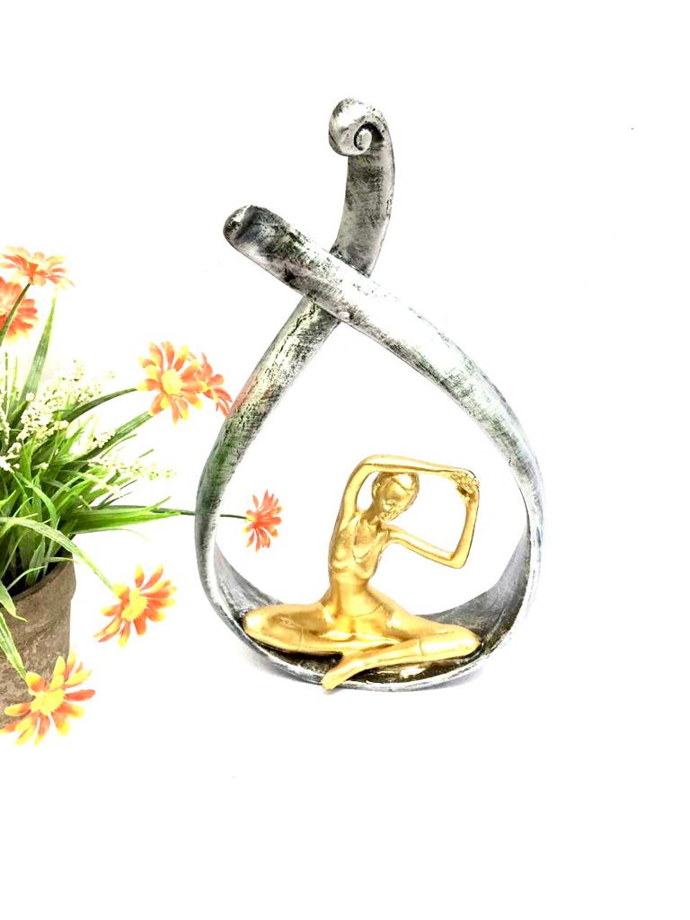 Modern Home Décor Yoga Lady Figurine In Showpiece New Art Tamrapatra
