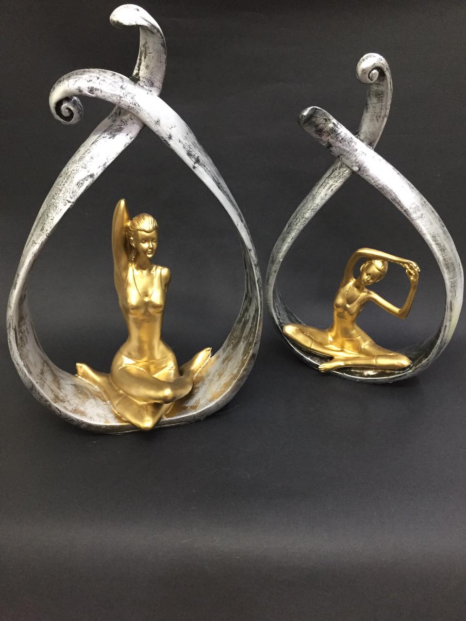 Modern Home Décor Yoga Lady Figurine In Showpiece New Art Tamrapatra