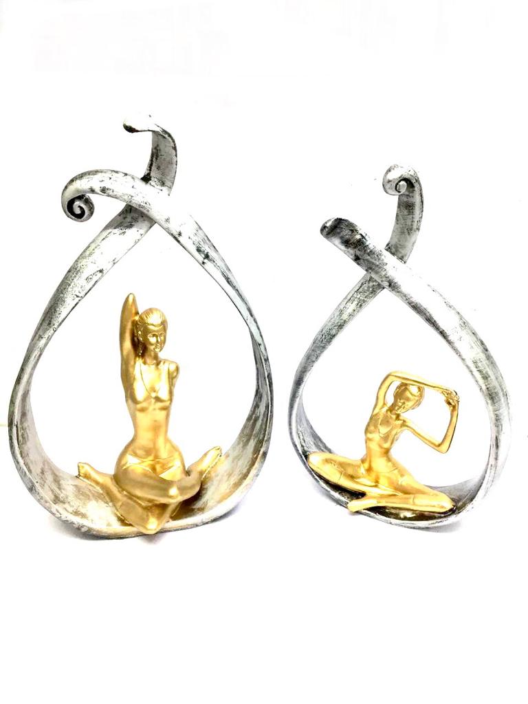 Modern Home Décor Yoga Lady Figurine In Showpiece New Art Tamrapatra