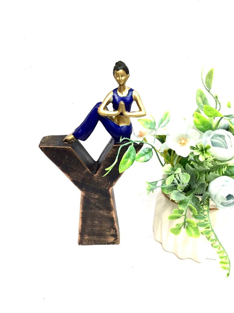 Elegant Yoga Home Letters Lady Modern Décor Exclusive Showpiece S/4 By Tamrapatra