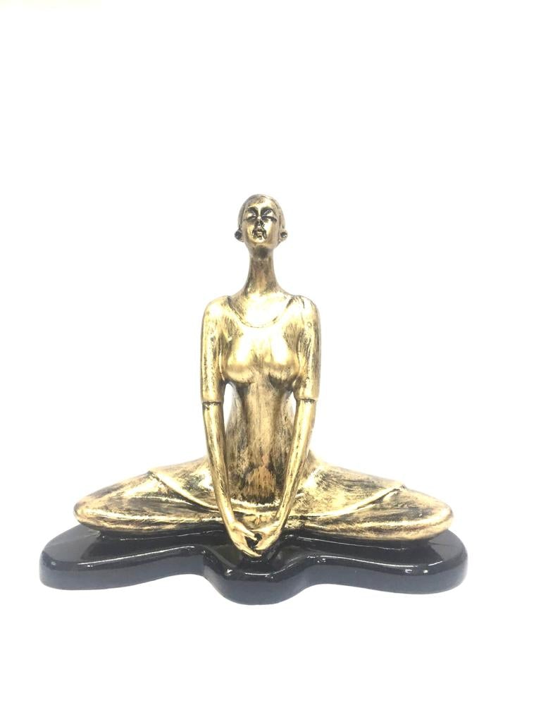 Yoga Lady Gold & Black Finish Elegant Modern Lifestyle Décor From Tamrapatra