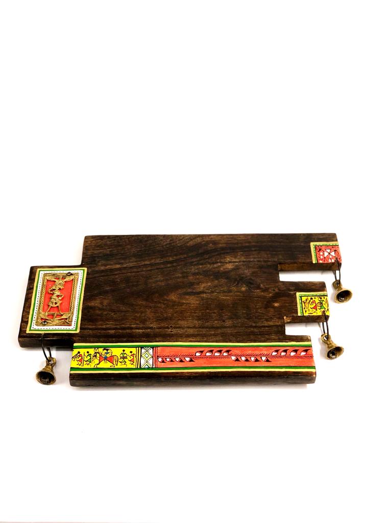 Zig Zag Designer Name Plate With Bells & Brass Figurenes Exclsuive By Tamrapatra