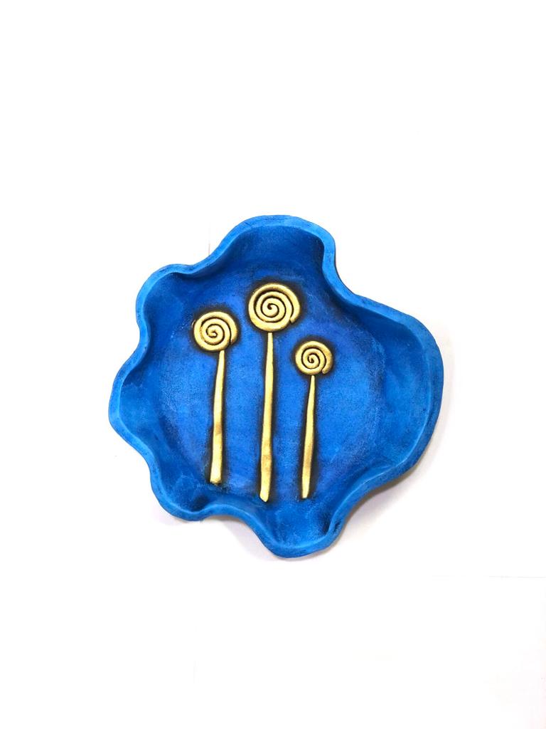 Moroccan Blue With Golden Touch Of Various Natured Inspired Texture Tamrapatra