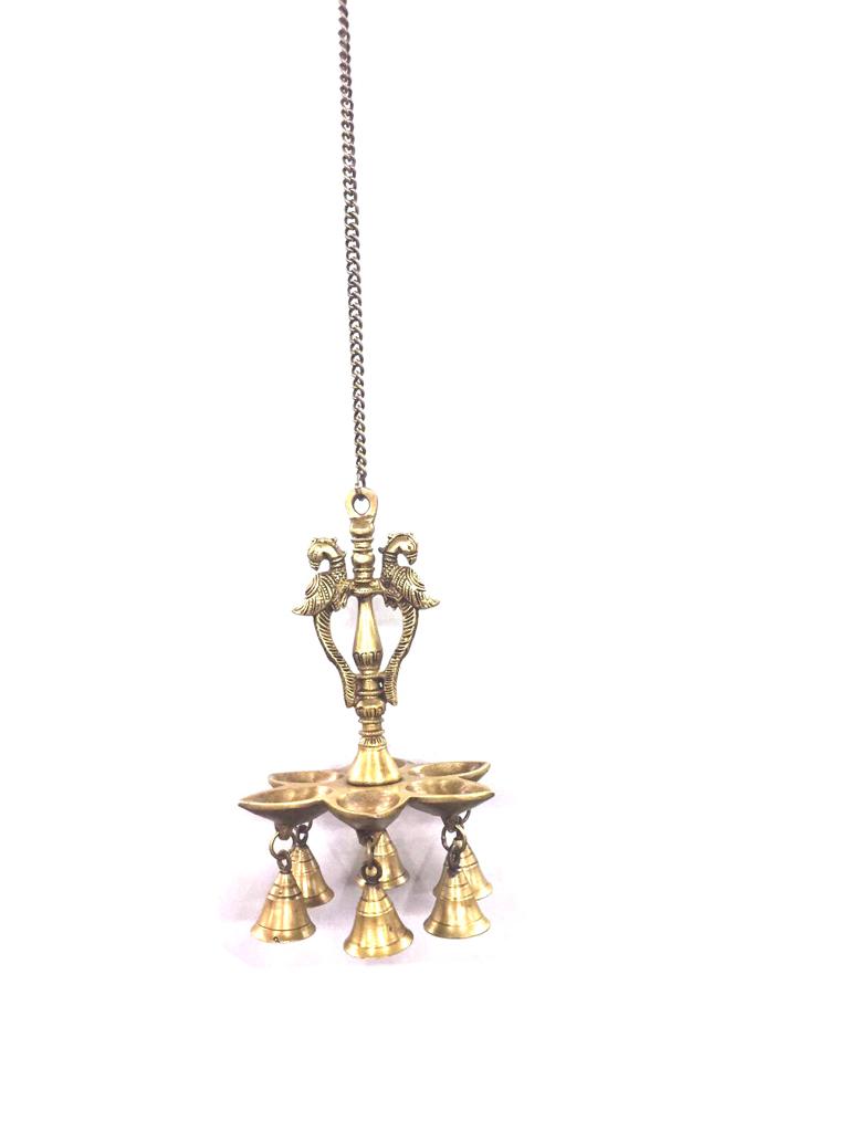 Brass Hangings Peacock Style With Heavy Bells Exclusive Creations Tamrapatra