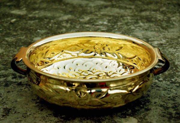 Brass Urli In Various Size Carving With Handles For Flowers Décor Tamrapatra