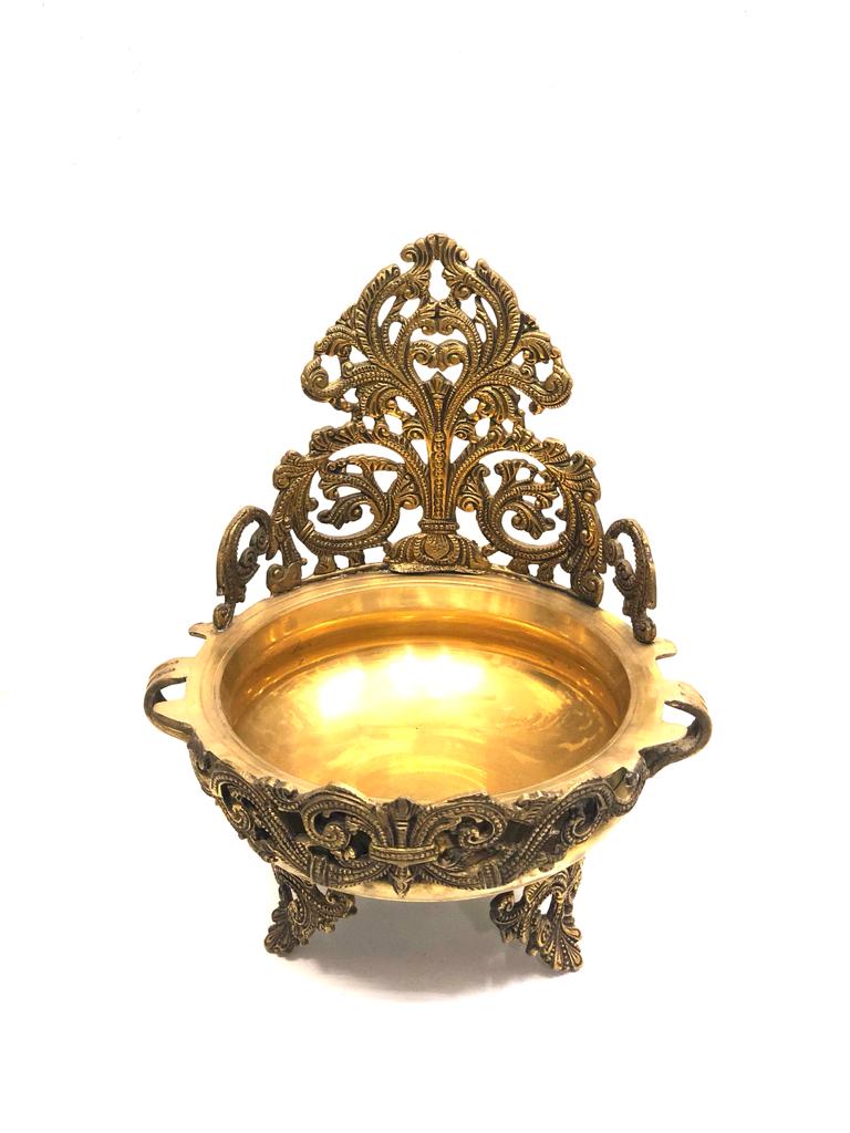 Premium Heavy Brass Urli Finest Craftsmanship Console Decoration By Tamrapatra