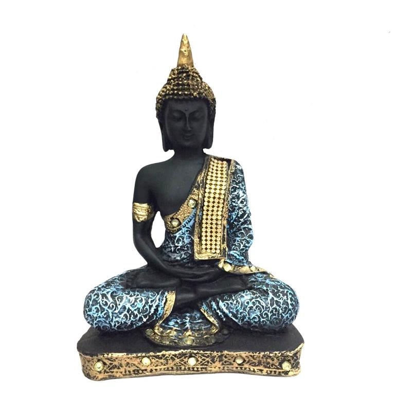 Buddha Meditation Figurine Collectible Matte Black Designs From Tamrapatra