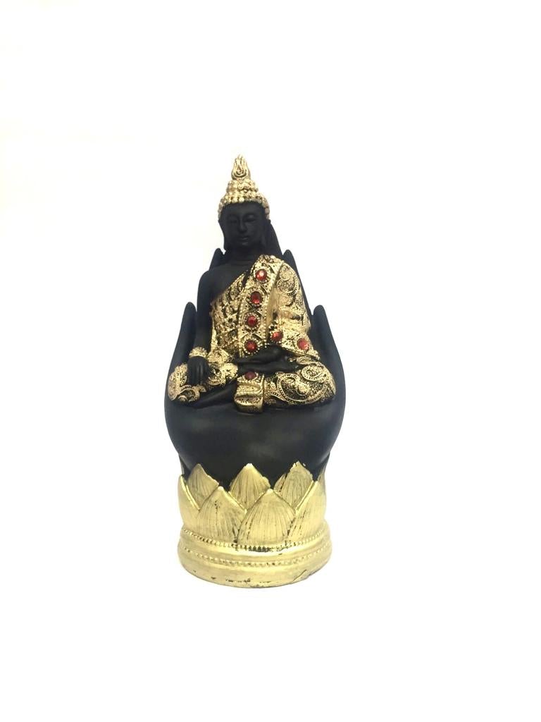 Buddha Meditating On Hand Striking Spiritual Series Handcrafted At Tamrapatra
