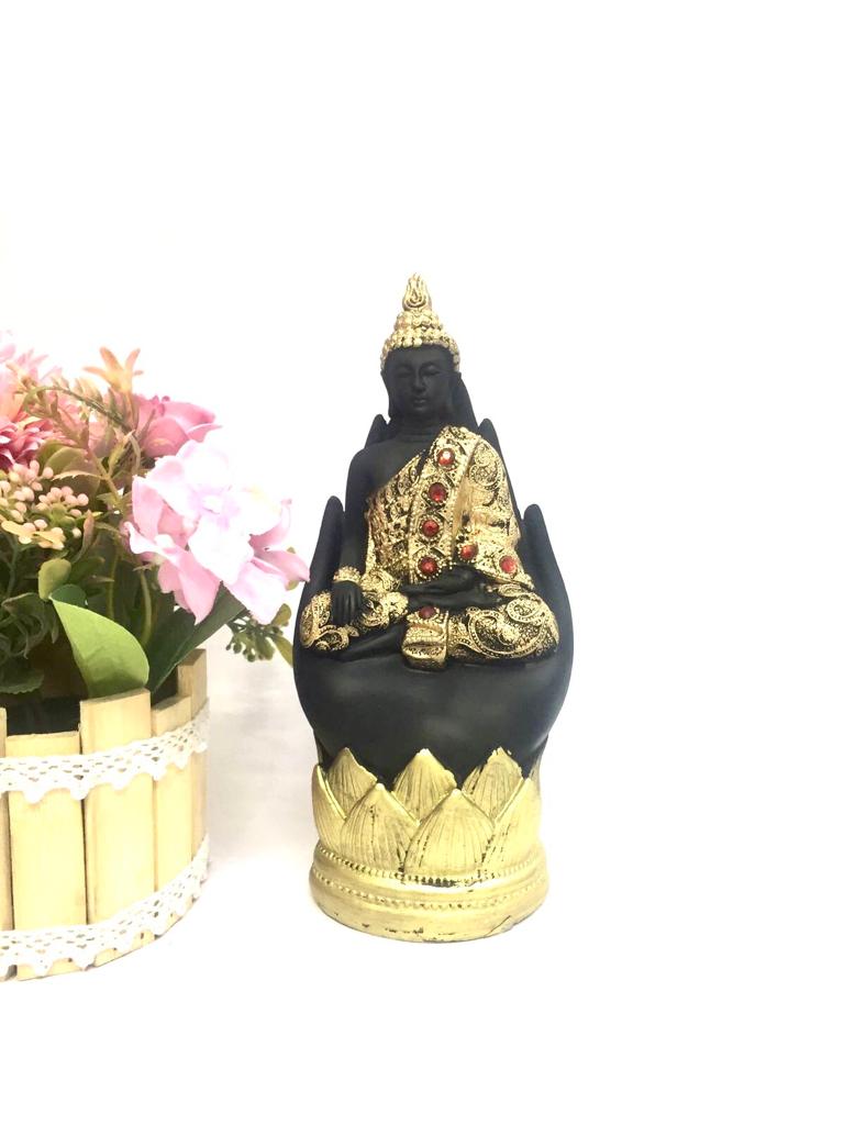 Buddha Meditating On Hand Striking Spiritual Series Handcrafted At Tamrapatra