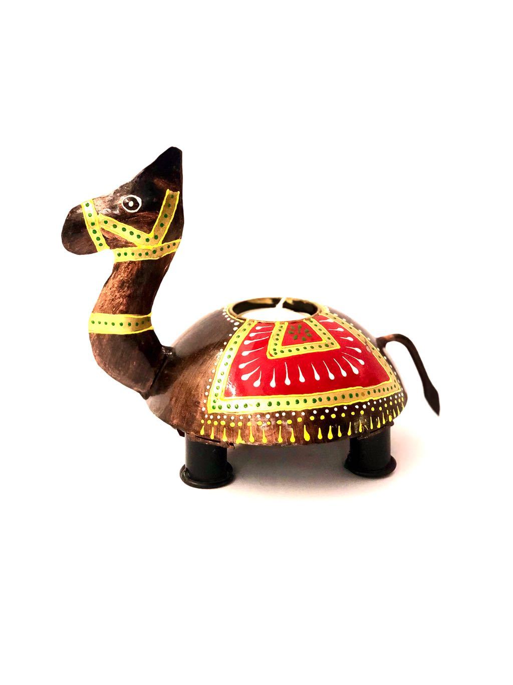 Animal Multicolored Tea Light Holder Metal Finish Gifting By Tamrapatra - Tamrapatra