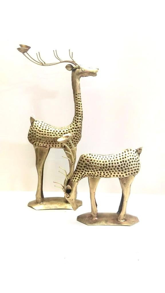 Metal Candle Stand Deer Pair Exclusive Range Of Birds Home Décor Tamrapatra