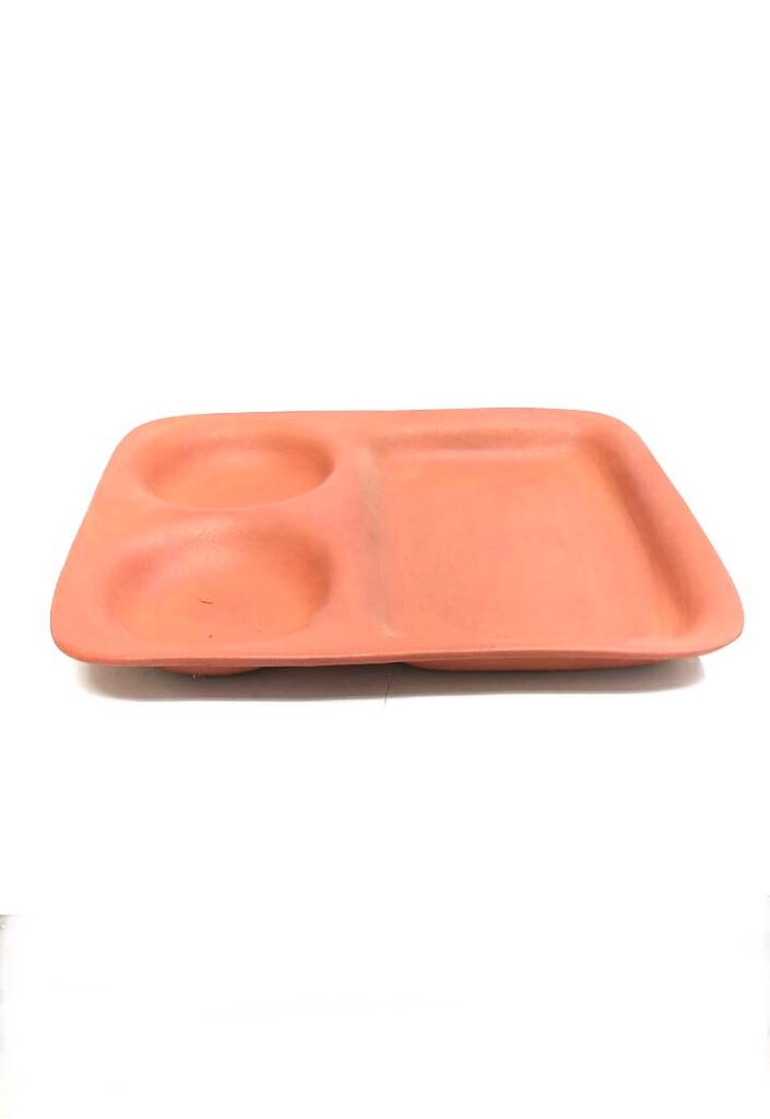 Handcrafted Clay Lunch Dinner Plates Exclusive Earthen Terracotta From Tamrapatra