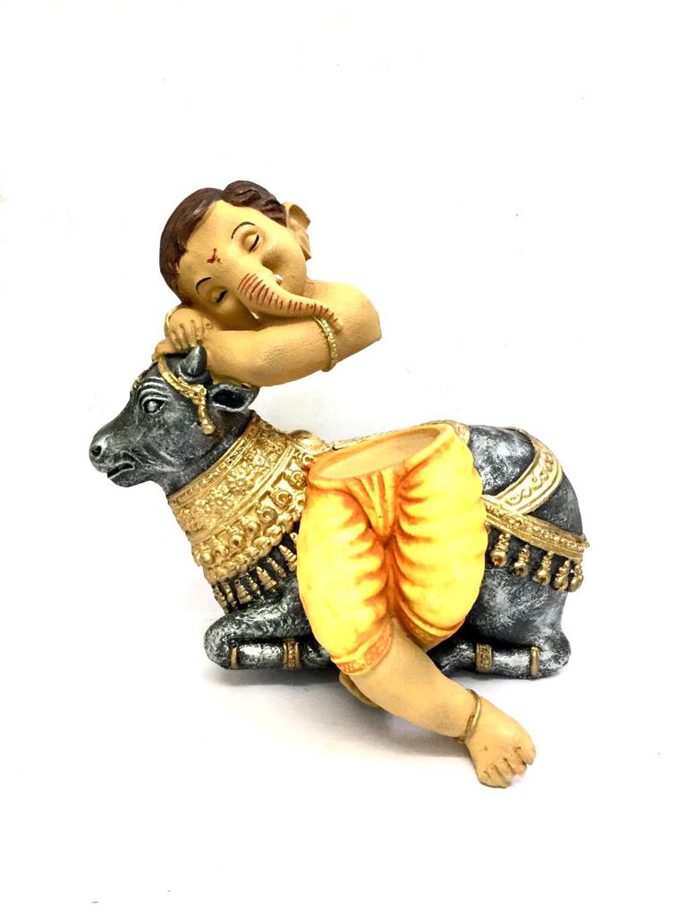 Abstract Ganesh Art With Cow Masterpiece For Office Home By Tamrapatra
