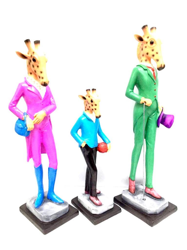 Giraffe Modern Figurines Wearing Classy Outfits In New Designs Tamrapatra
