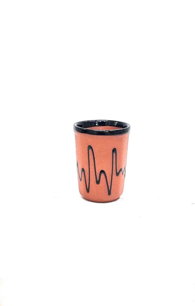 Easy Grip Clay Glasses Serve Refreshments In Terracotta Handmade Tamrapatra