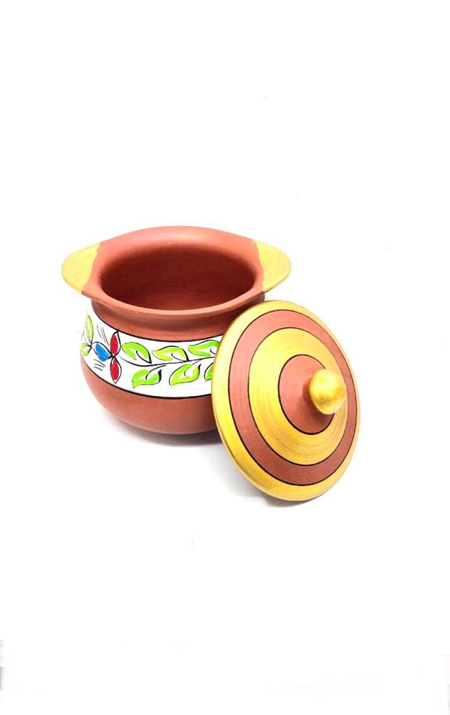 Line Handi Earthenware Pots Hand Painted Prepare Aromatic Dishes From Tamrapatra