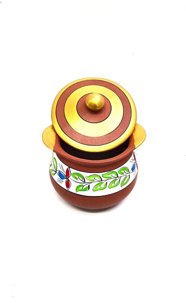 Line Handi Earthenware Pots Hand Painted Prepare Aromatic Dishes From Tamrapatra