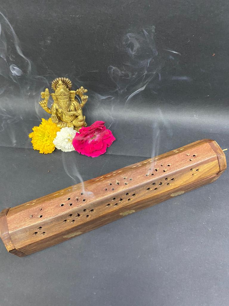 Incense Stick Holder Wooden Carving With Elephant Design From Tamrapatra