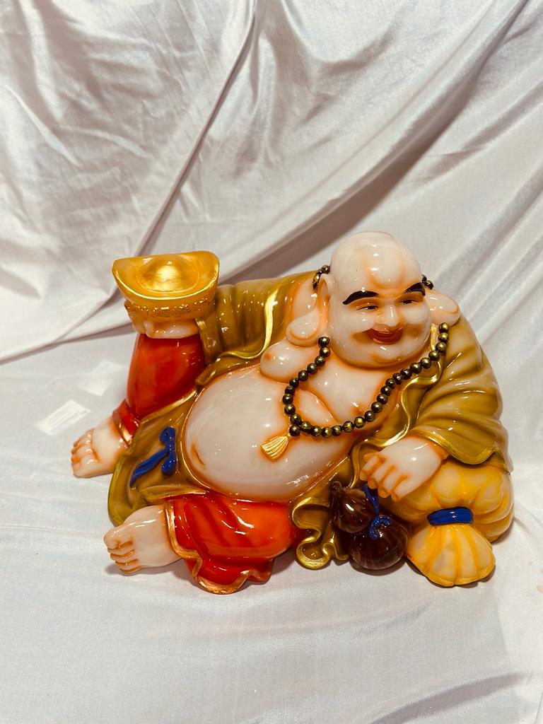 Big Laughing Buddha Auspicious Spiritual Artwork Feng Shui Display By Tamrapatra