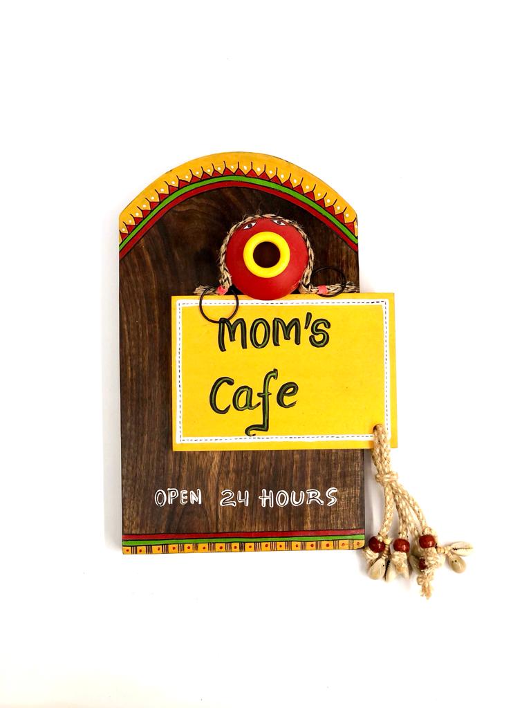 Kitchen Wall Décor Handcrafted Mom's Café 24 Hours Tamrapatra