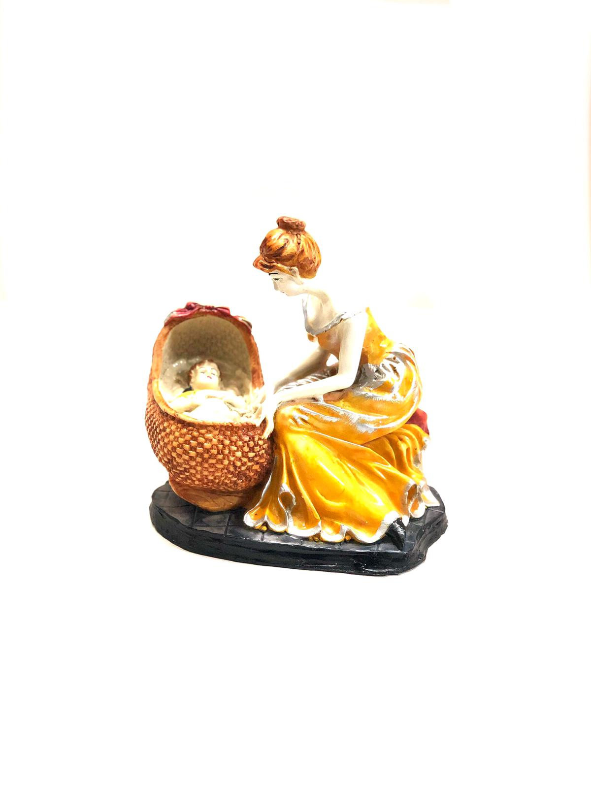 Mother Child Figurine Affectionate Display Artwork Décor Gifting's From Tamrapatra