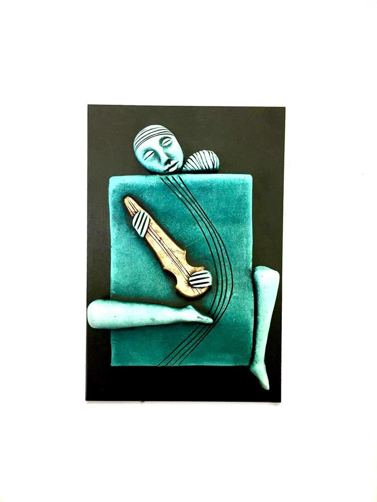 Musical Artwork Lady Playing Various Instruments Abstract Hangings Tamrapatra