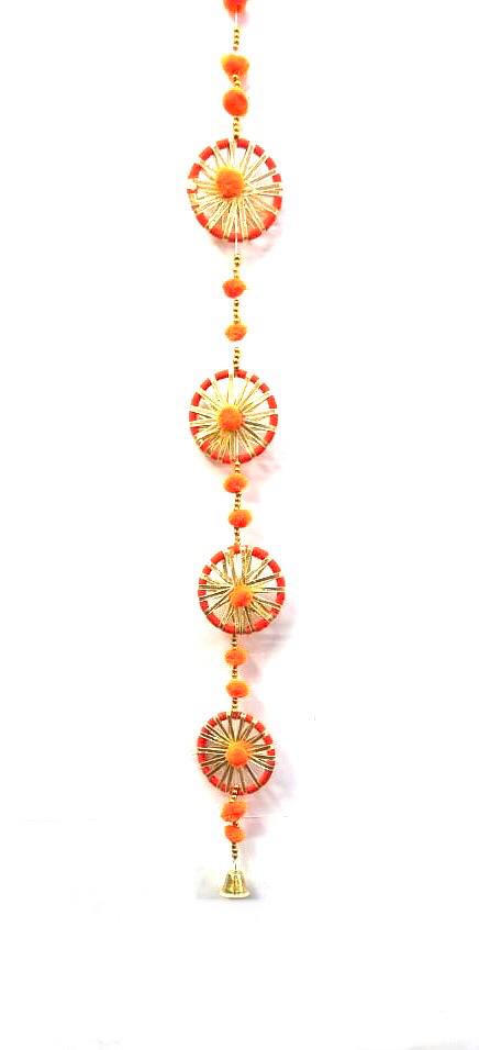 Round Orange Traditional Door Side Hangings Variety Artistic From Tamrapatra