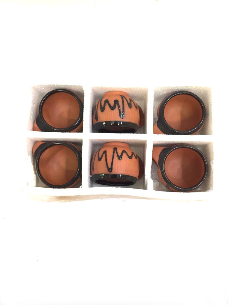 Pari Cup Set Of 6 Glazed Mugs Dinnerware Largest Earthen Collection Tamrapatra