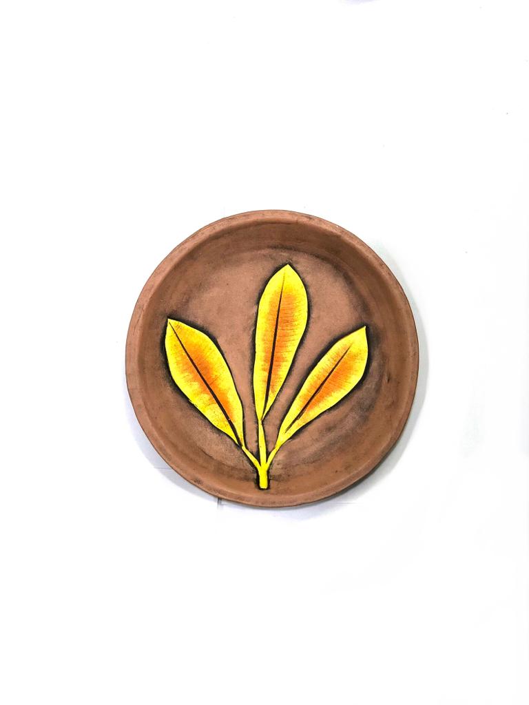 Peach Pink Round Plates Exclusive Designer Terracotta Round Plates By Tamrapatra