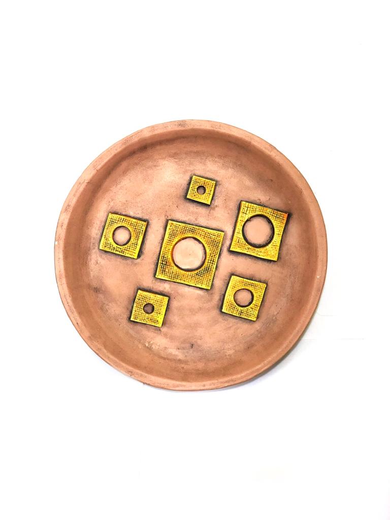 Peach Pink Round Plates Exclusive Designer Terracotta Round Plates By Tamrapatra