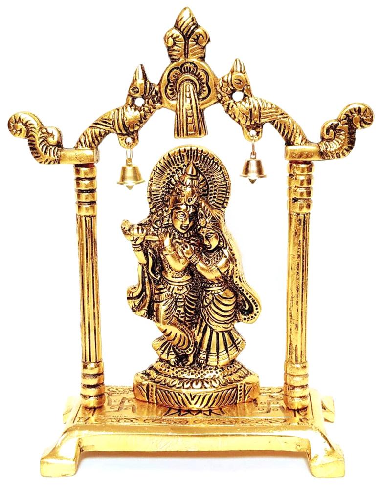 Metal Radha Krishna Symbol Of Love Religious Idols Handcrafted By Tamrapatra