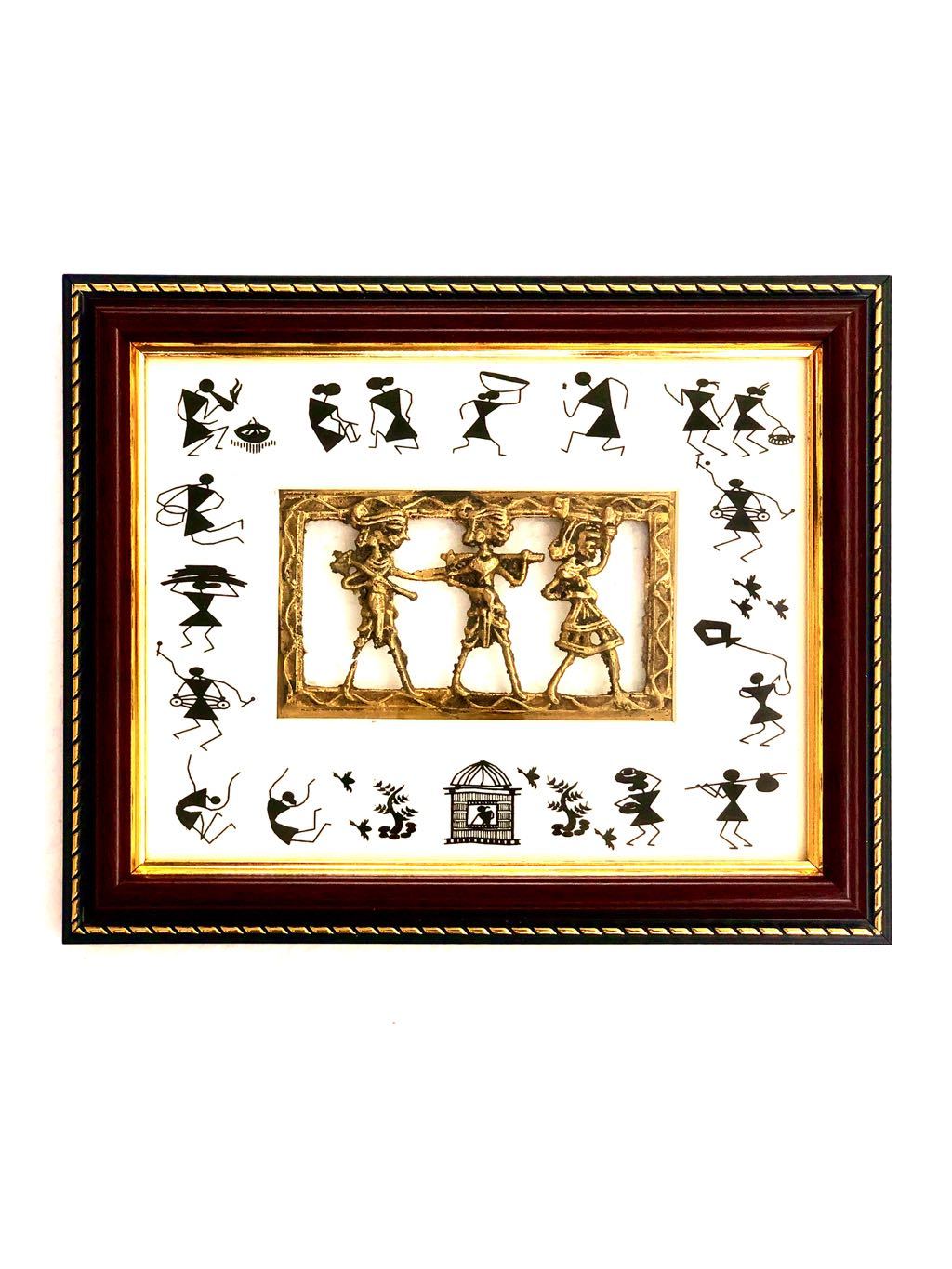 Warli Dhokra Artistic Frame Wall Hanging Rural Artisan Make Décor By Tamrapatra