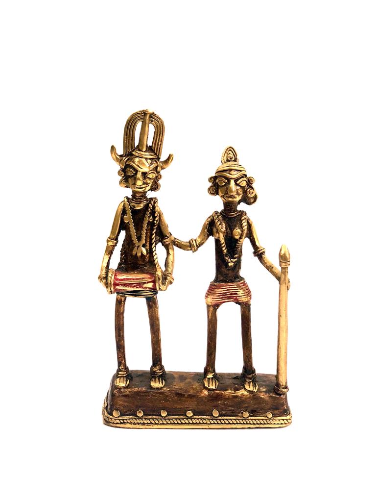 Tribals Couple Festival Indian Heritage Crafted With Lost Wax Brass Tamrapatra