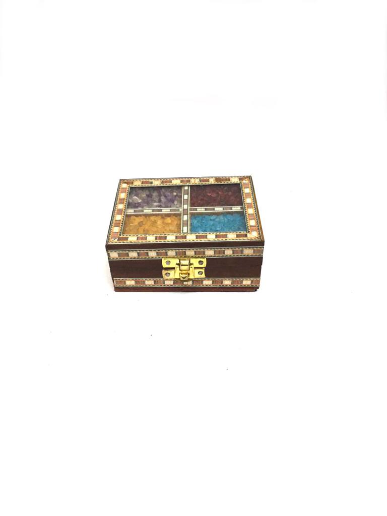 Designer Gemstone Jewelry Wooden Storage Box Beautiful Gifts By Tamrapatra