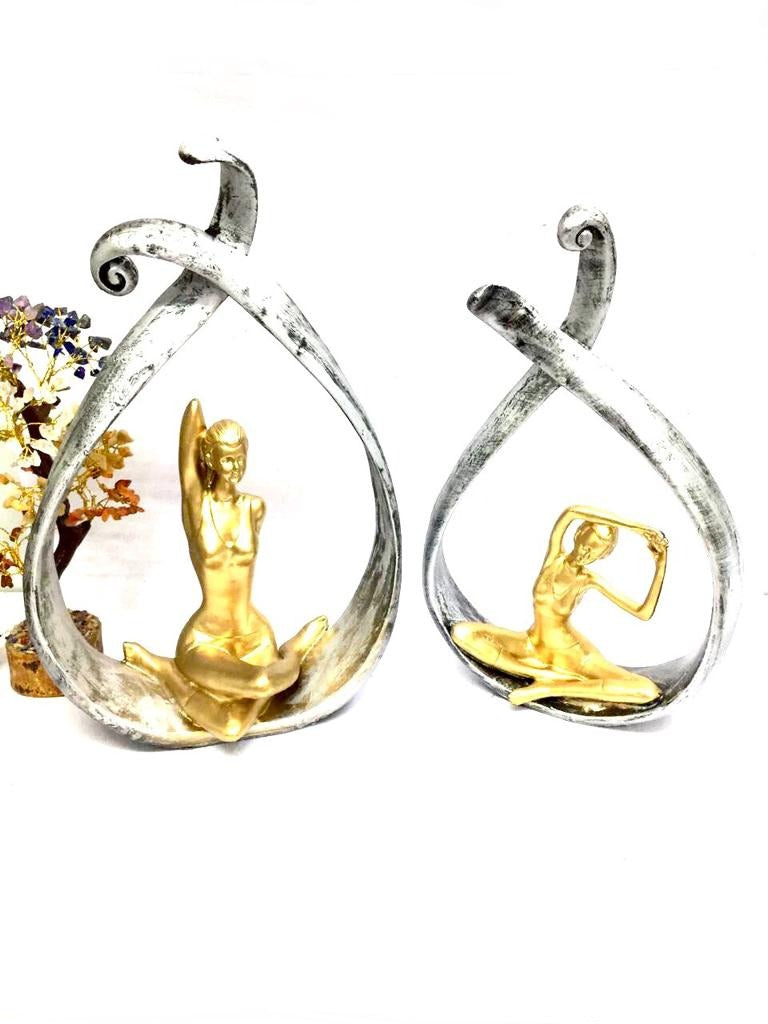 Modern Home Décor Yoga Lady Figurine In Showpiece New Art Tamrapatra