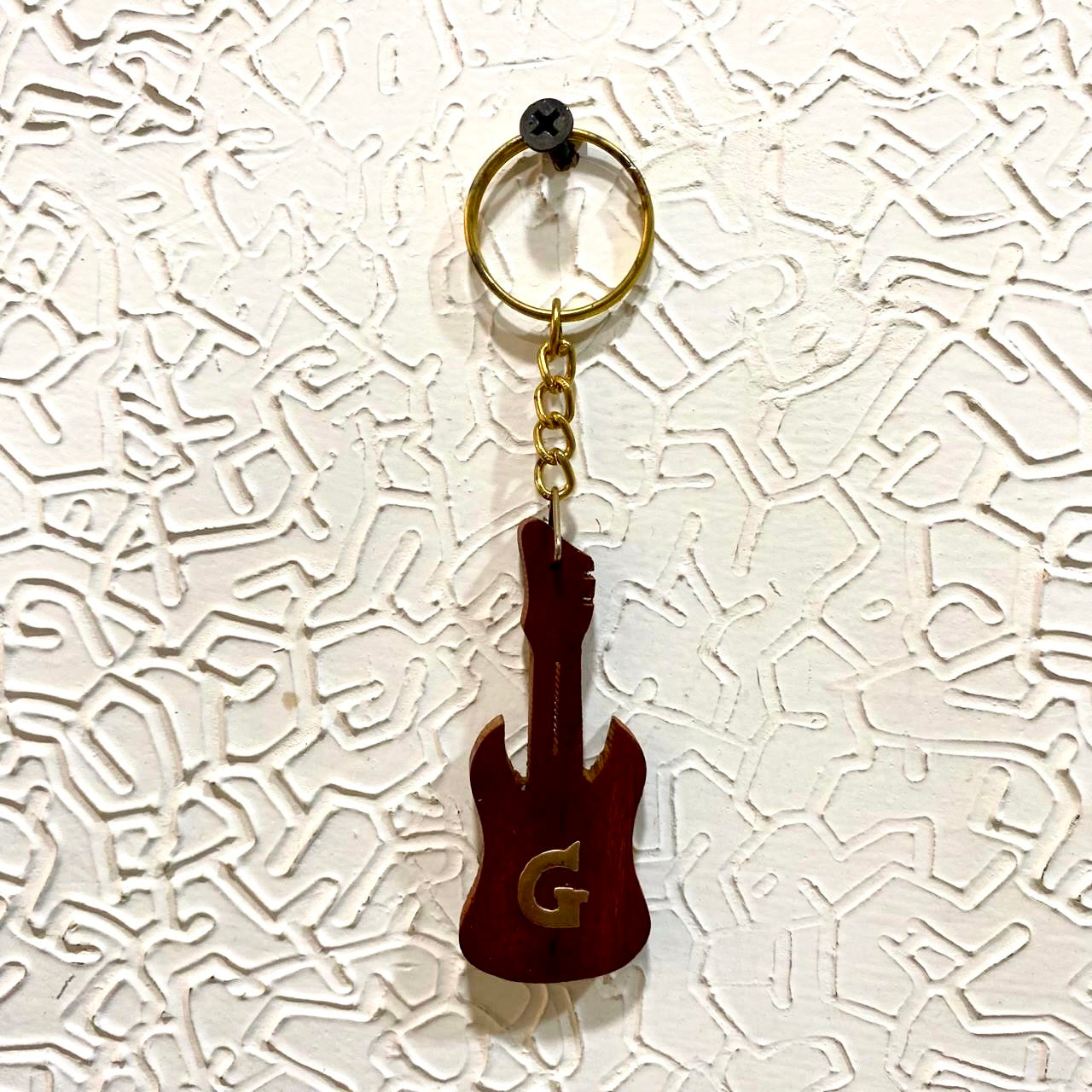 Flaunt Guitar Alphabet Stylish Keychain For Your Keys Wooden From Tamrapatra - Tamrapatra