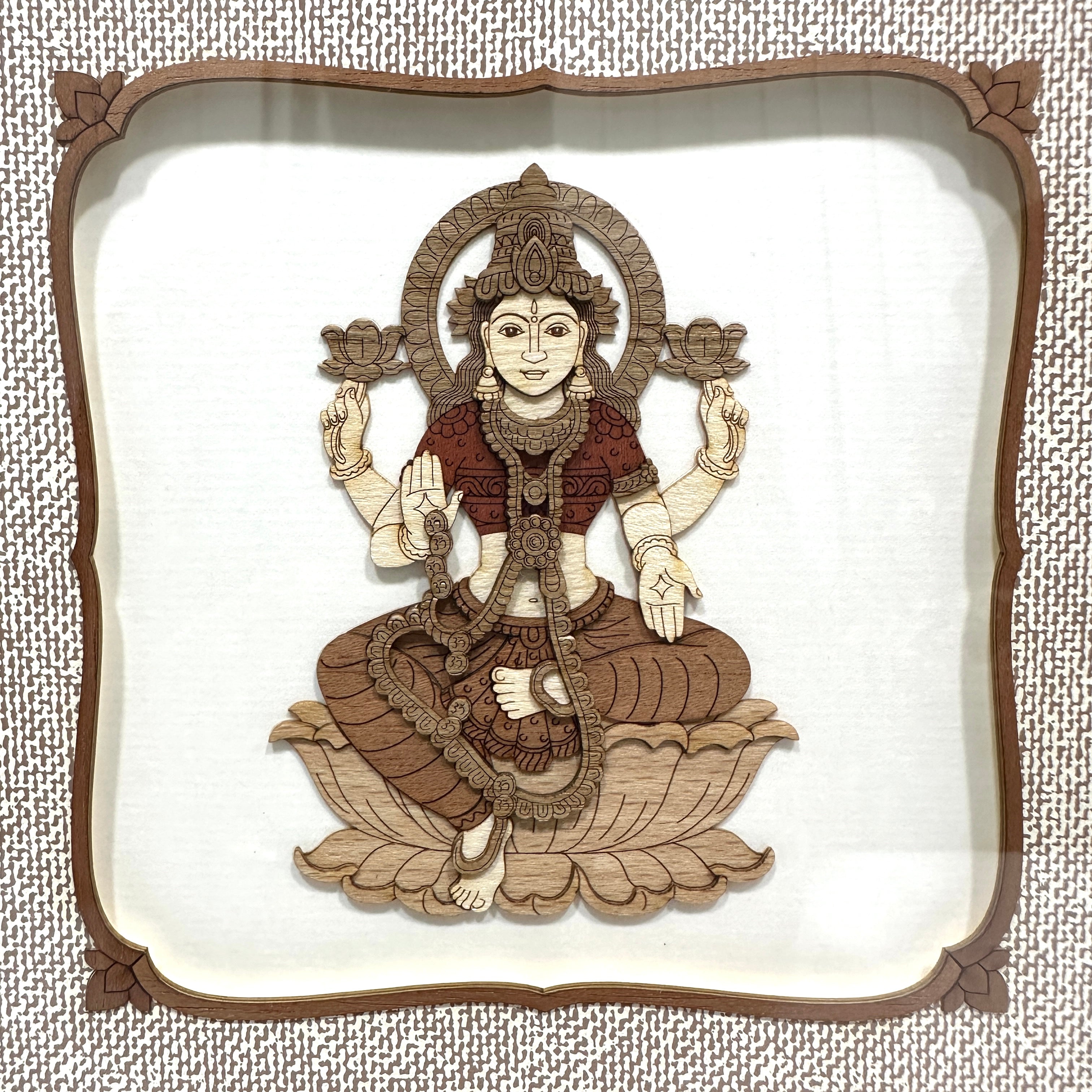 Lakshmi Ganesh Saraswati Deity Premium Wooden Art Frames At Tamrapatra