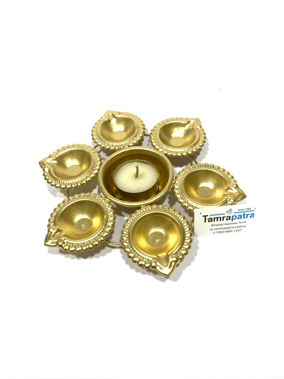 6 Diya Abstract Style Decoration Urli In Classy Gold By Tamrapatra