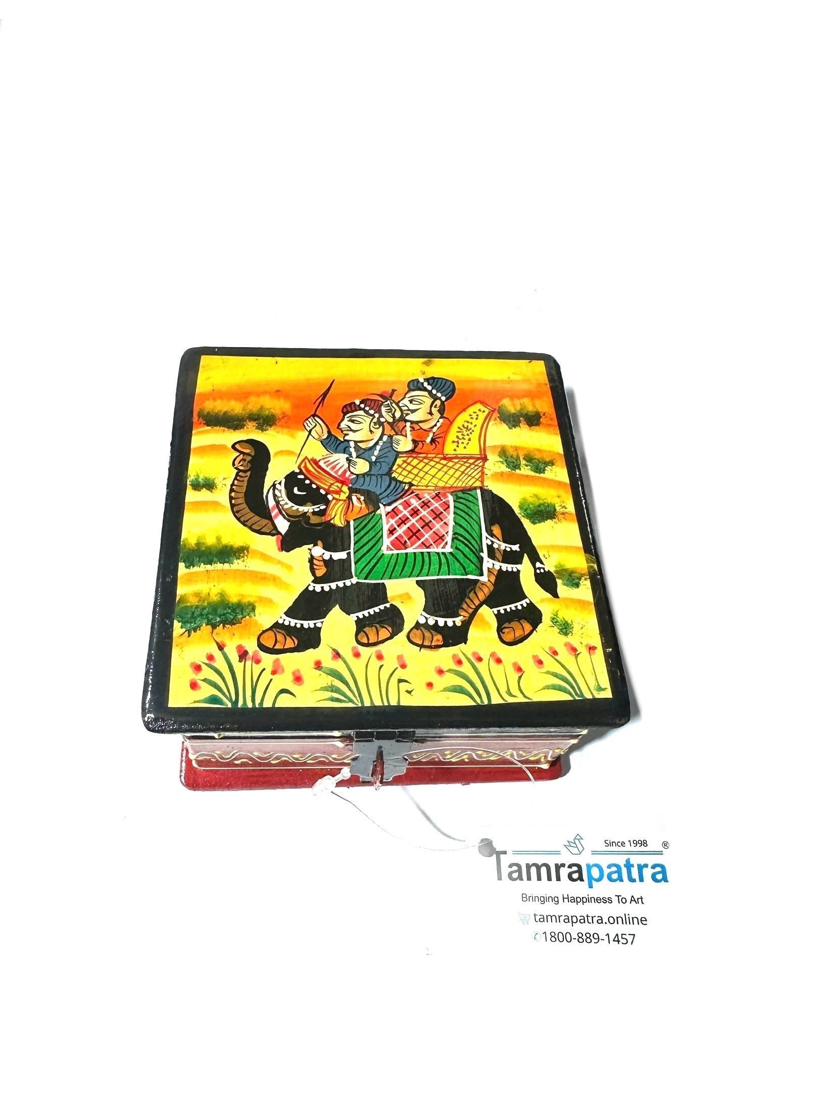 Hand Painted Jewelry Box In Various Designs Indian Craftsmanship From Tamrapatra